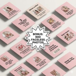 100 Aesthetic Pink Instagram Carousel Templates | Editable Canva PLR MRR