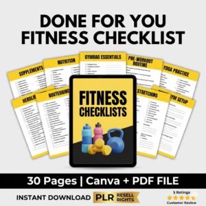 Fitness Checklist Printable with PLR Resell Rights.