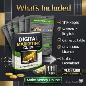 "Make Money Online Masterclass: 111-Page Canva Editable Ebook with Full Resell Rights for Passive Income Success!"
