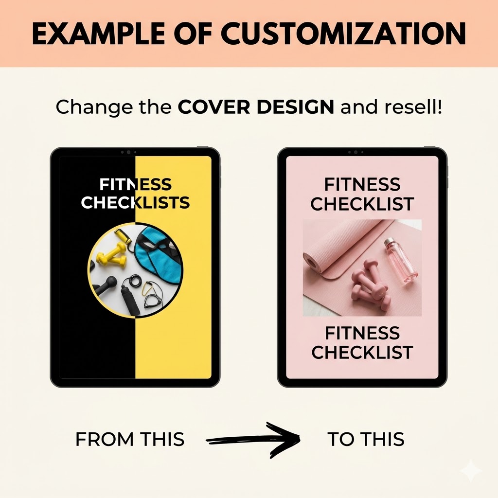 Fitness Checklist Printable with PLR Resell Rights. - Image 5