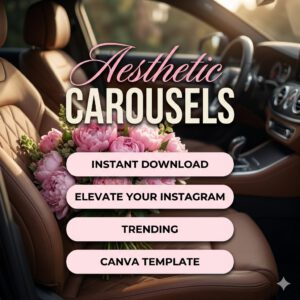 100 Aesthetic Pink Instagram Carousel Templates | Editable Canva PLR MRR