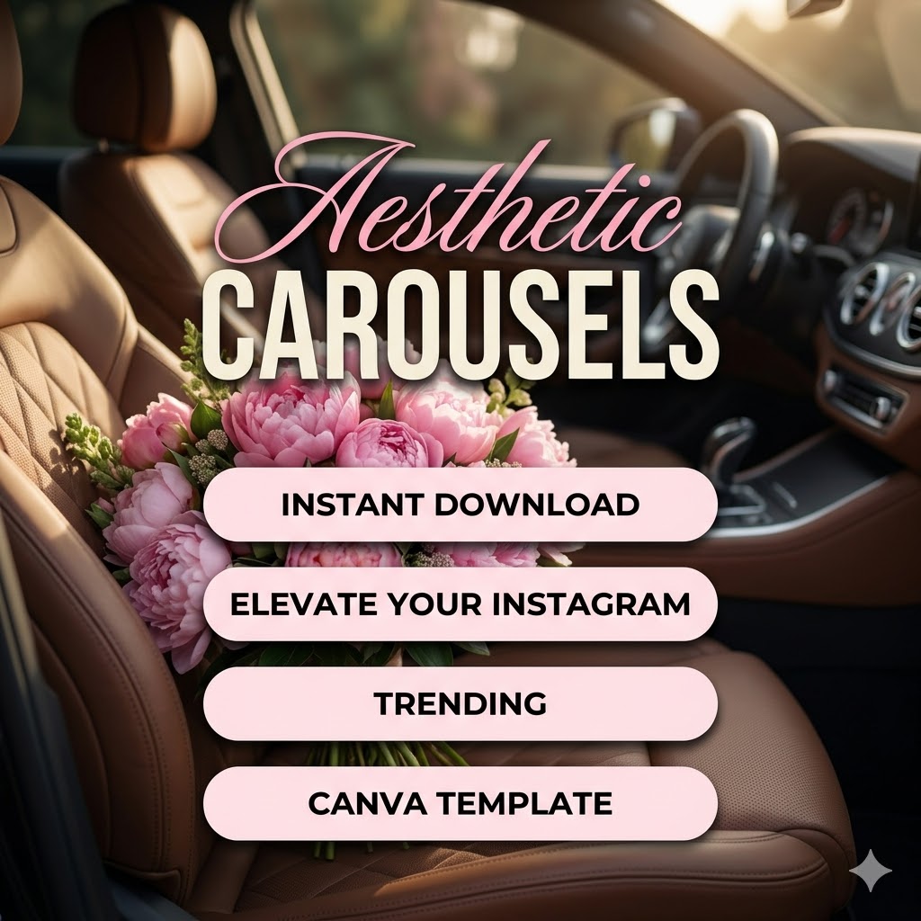 100 Aesthetic Pink Instagram Carousel Templates | Editable Canva PLR MRR - Image 3