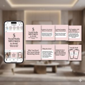 100 Aesthetic Pink Instagram Carousel Templates | Editable Canva PLR MRR