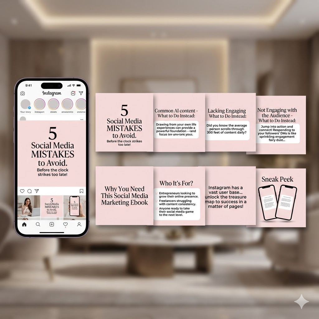 100 Aesthetic Pink Instagram Carousel Templates | Editable Canva PLR MRR - Image 4