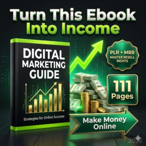 "Make Money Online Masterclass: 111-Page Canva Editable Ebook with Full Resell Rights for Passive Income Success!"
