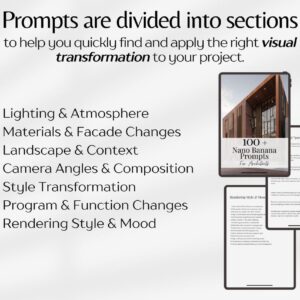 Nano Banana Prompts For Architects, Architecture AI Prompts, Rendering AI Prompts, Architecture Templates PDF