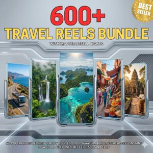 "Ultimate 600+ Faceless Travel Video Bundle: High-Quality Global Destinations for Reels, TikTok & Shorts (100% Profit MRR + PLR)!"