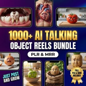 AI Talking Object Reels Bundle Viral Faceless TikTok Instagram Content PLR MRR Ready to post